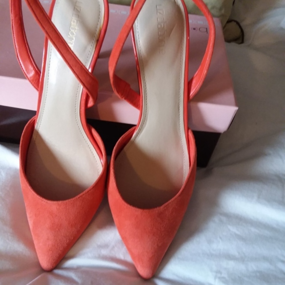 Liz Claiborne Sling Back Pumps Suede Shoes EUC - Picture 3 of 8
